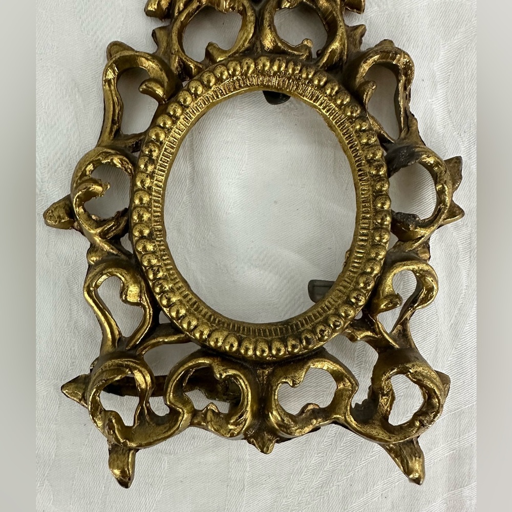 Antique Brass Picture Frame - Heavy - No Glass - Picture 2 of 7